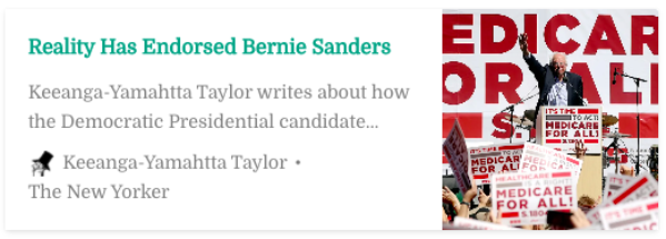 New Yorker: Reality Has Endorsed Bernie Sanders